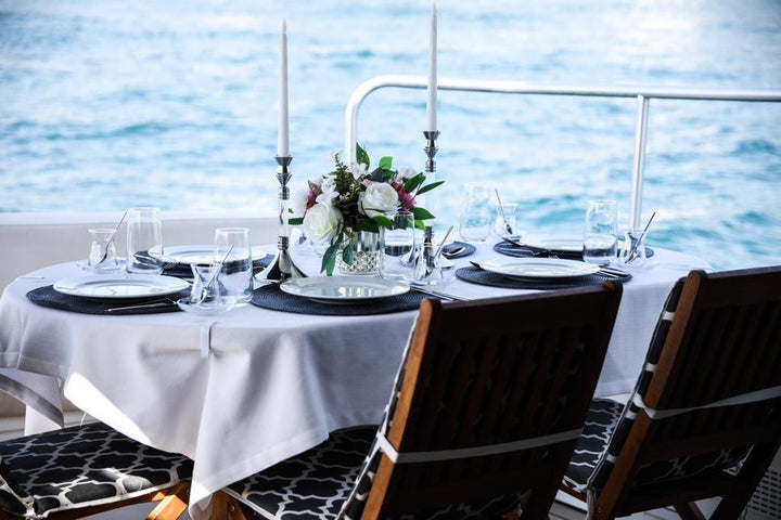 Sunset dinner cruise on a private yacht, creating unforgettable memories against the backdrop of the Bosphorus.
