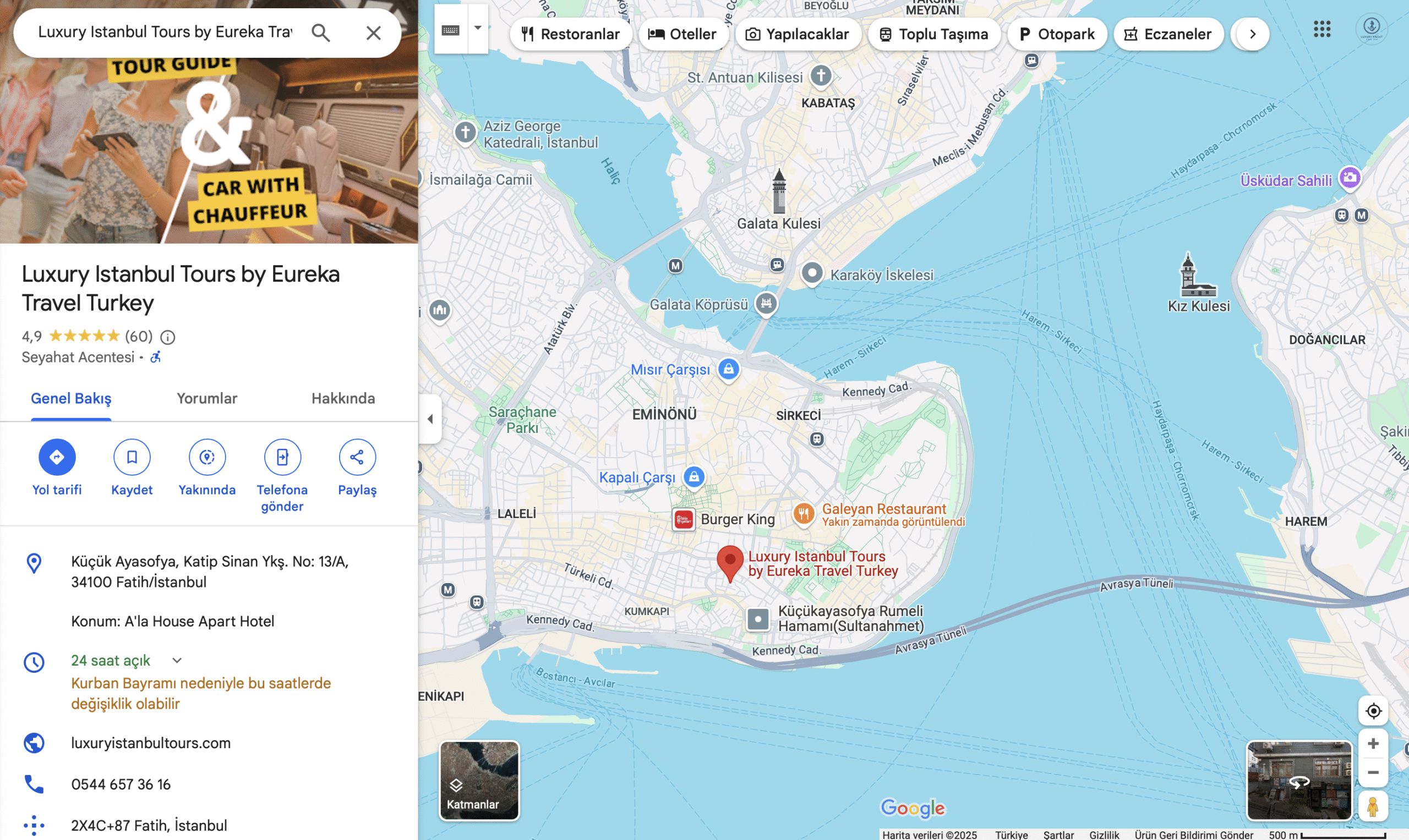 luxury istanbul tours location